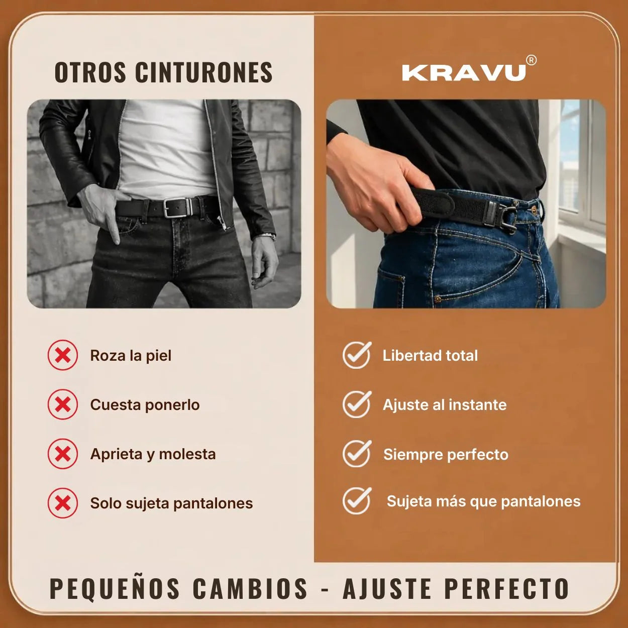 Kravu®️ Cinturón sin Hebilla